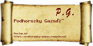 Podhorszky Gazsó névjegykártya